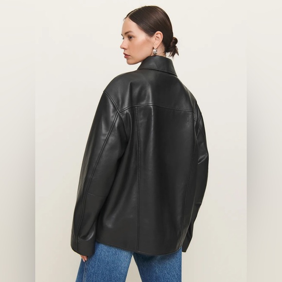 NWOT Veda Bennett Oversized Leather Bomber - Picture 3 of 13